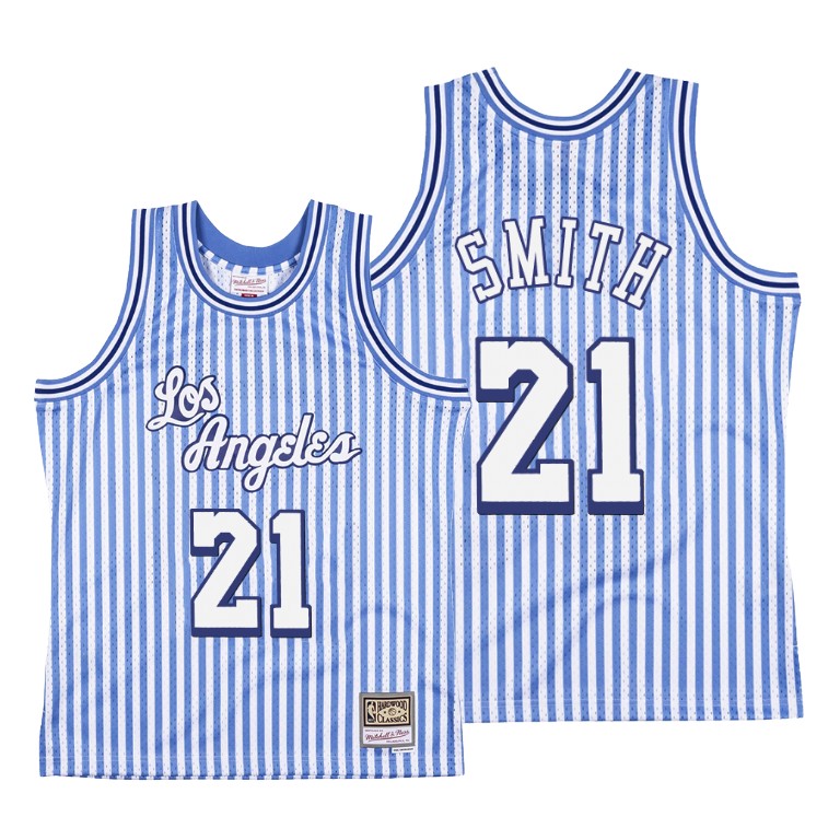 Men's Los Angeles Lakers J.R. Smith #21 NBA Stars and Stripes Hardwood Classics Blue Basketball Jersey BSG2083CX